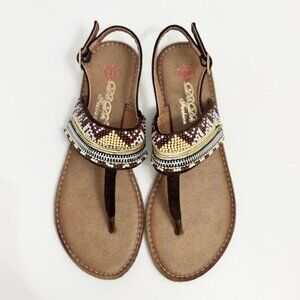 New D6DK Beaded T Strap Sandals, Size 6.5